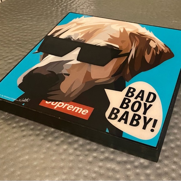 Keetatat Sitthiket Supreme Bad Boy Baby Gloss Acrylic Box Framed Pop Art 10”x10”